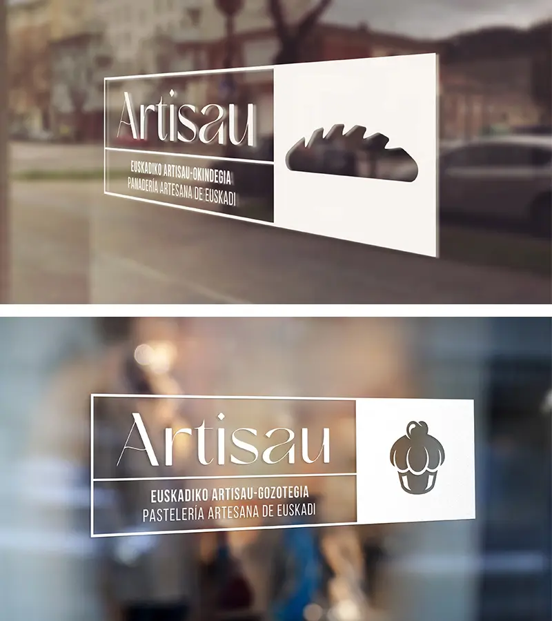 Pegatinas del certificado Artisau de Hazi en pastelerías y panaderías